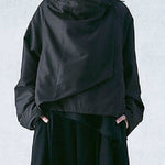 Casual Loose Black Stand Collar Outerwear