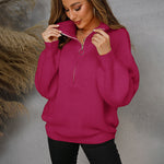 Nadorine Casual Long Sleeve Half Zip Pullover Sweaters