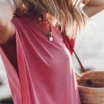 Pink Crew Neck Bat Sleeve Split Maxi T-shirt Dress