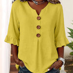 Vintage Casual Ruffled Half Sleeve Blouse