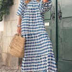 Puff Sleeve Tiered Midi Dress