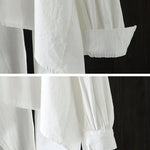 Urban Loose Black White Long Sleeves Irregular Blouse