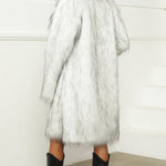 Faux Fur Fox Coat Long Warm Thick Overcoat Cardigan