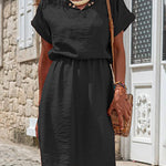 Splicing Plain Color Mid Dress