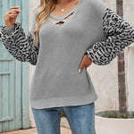 Patchwork Knitted Pullover Sweater Tops