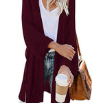 Knit Open-Front Split Cardigan
