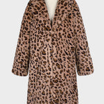 Faux Fur Coat Leopard Print Fluffy Coat