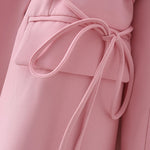 Waist Drawing Rope Lapel Loose Blazer Suit