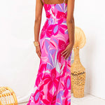 Sleeveless Adjustable Straps Floral Print Maxi Dress