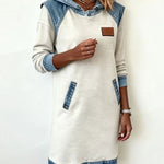 Alexa | Cozy Contrast Hooded Dress