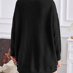 Turtleneck Slit-front Mid-Length Sweater