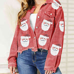 Nadorine Christmas Santa Sequin Raw Hem Jacket