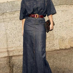 Column No Belt Solid Color Zipper Skirts Bottoms