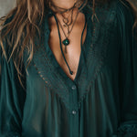 Quiet Luxury Chiffon Lace Splicing Tie Neckline Blouse