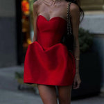 Margovil Sweetheart Neck Strapless Mini Party Dress
