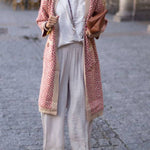 Long Two-tone Kimono Coat