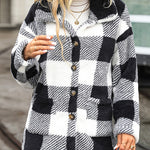 Lapel Long Sleeve Mid-length Plaid Single-breasted Double-sided Velvet Casual Jacket