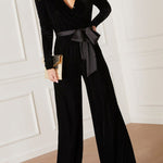 Love One Another Velvet Pocketed Cutout Back Jumpsuit