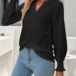 Nadorine Long Sleeve T-Shirt Solid O Neck Elastic Tops for Women Casual Work Office Loose Fit 2026 | Under $40