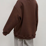 Solid Color Loose Sweatshirt Street Style Oversize Polar Fleece Pullover