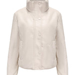 Faux Fur High Collar Cropped Down Jacket