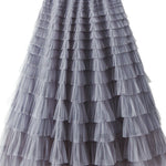 Regal Reverie Tiered Elastic Waist Tulle Maxi Skirt