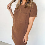 Striped Print Pocket Detail Tee Dress