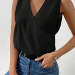 Black Sleeveless Plain Top