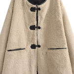 Round Neck Long Sleeve Faux Fur Coat