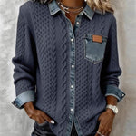 Dakota | Long Sleeve Shirt with Denim Details