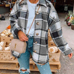 Flannel Shirt Long Sleeve Button Up Ladies Plaid Jackets