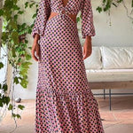 Serene Dreams Printed Side Cutout Elastic Waist Maxi Dress