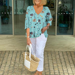 Joanne™ | Printed Button Tunic Top