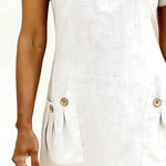 Susan | Cotton Linen Dress with Half-Zip