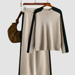 Loungewear Sets Contrast Side Seam Drop Shoulder Pullover & Sweatpants