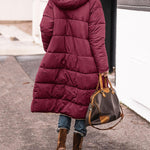 Reversible Sherpa Fleece Long Puffer Coats with Hood Outerwear