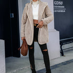 Open Front Hooded Longline Teddy Jacket