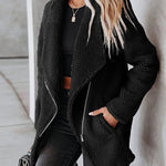 Nadorine Casual Fleece Fuzzy Coats Faux Shearling Shaggy Jacket