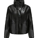 Faux Fur High Collar Cropped Down Jacket