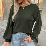 Nadorine Long Sleeve Backless Hollow Knit Sweater for Women Casual Work Office Loose Fit 2026 | Under