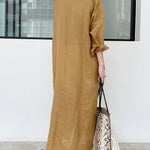 Solid Color Loose Shirt Dress