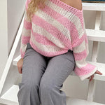 Loose Striped Fashionable All-match Long Sleeve Knitted Sweater