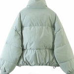 Stand Collar Zipper Pocket Thick Warm Cotton Jacket