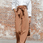 In Vogue Belted Pocketed Wide Leg Pants