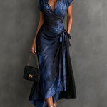 Camilla | Abstract Print Midi Wrap Dress