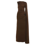 Willow Rowe | Draped Cape-Sleeve Maxi Dress For Women