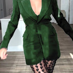 Queen Temperament Button Up Long Sleeve Backless Lapel Blazer