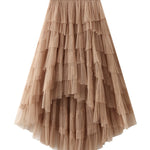 Irregular cake skirt high waist mesh skirt