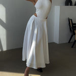 Elegant High Waist Satin Long Skirts
