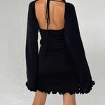Nadorine Elegant Backless Lace-up Bell Sleeve Ruffled Hem Mini Dress for Women Casual Going Out Summer 2026